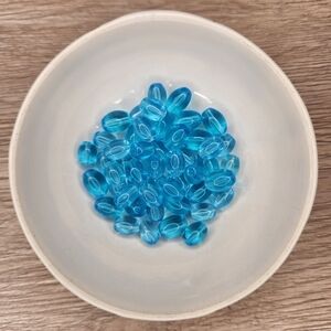 Blue Glass Beads 6x8mm 50 Beads #43